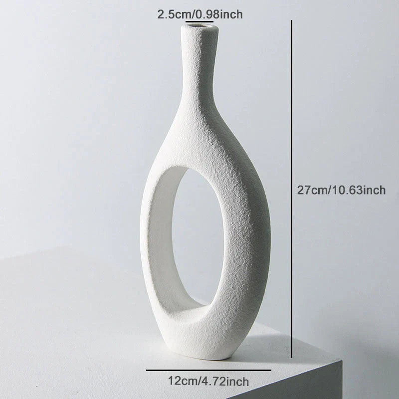 Handmade ceramic vase with frosted finish for flower arrangements