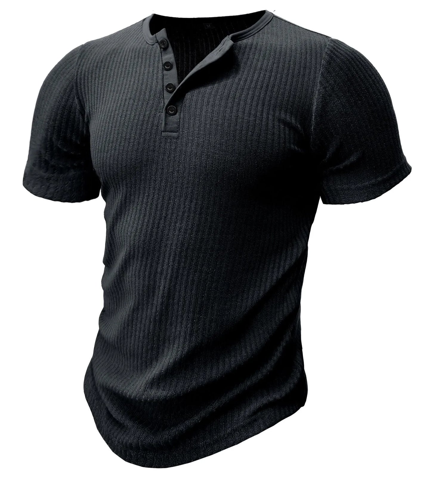 Men's slim-fit short-sleeved polyester muscle t-shirt in army green on a white background.