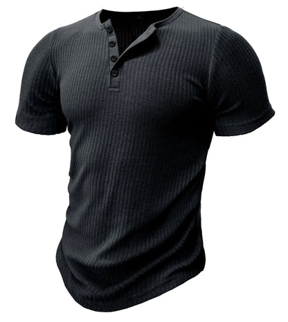 Men's slim-fit short-sleeved polyester muscle t-shirt in army green on a white background.