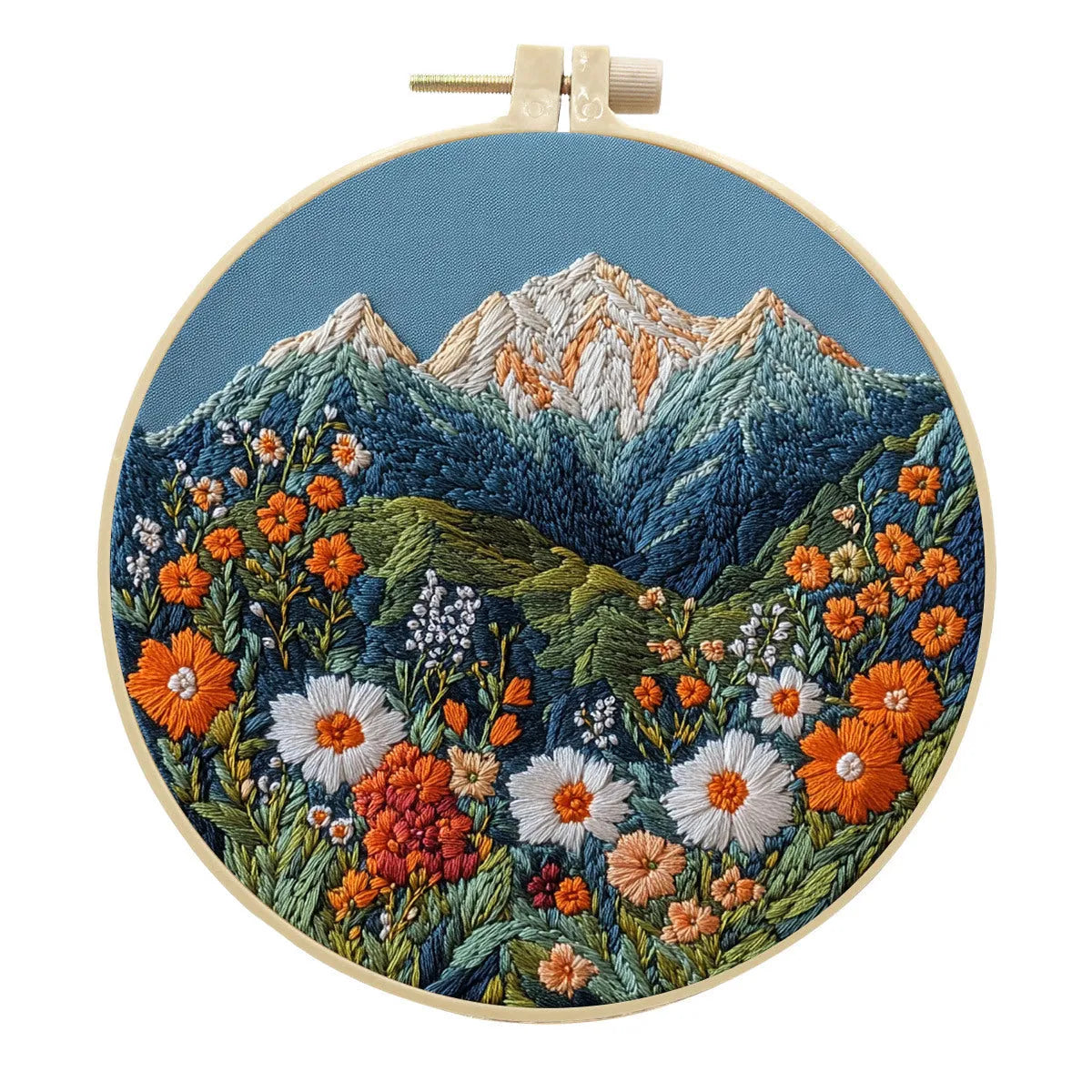 DIY embroidery material kit with cartoon and anime patterns for handmade cloth art creation