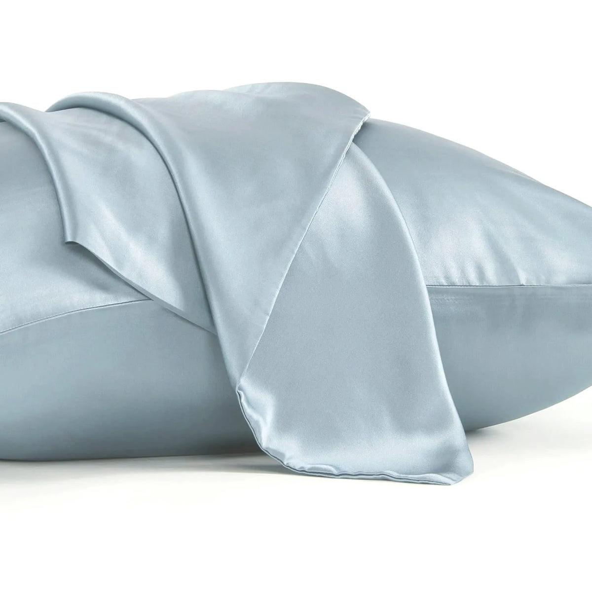 Dark grey mulberry silk pillowcase with envelope closure, sizes 43cm x 63cm, 48cm x 74cm, 51cm x 76cm