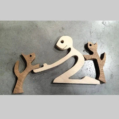 Nordic style wooden office desktop ornament with polished finish and bionic animal design