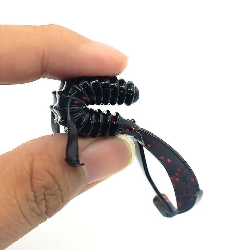 PVC soft plastic fishing lure in assorted colours showing 8cm and 12cm size options for artificial bait fishing.