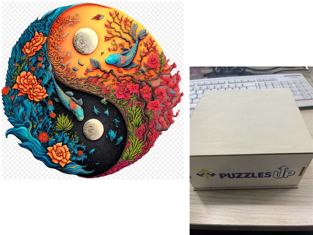 Animal Puzzle Set in A3 size with wooden storage box, vibrant animal designs for educational fun