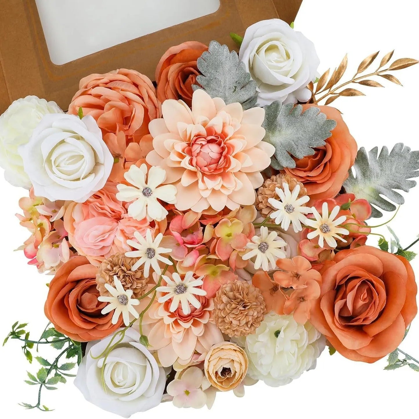 Silk flower wedding simulation box flower for layout planning in a selection of colours.