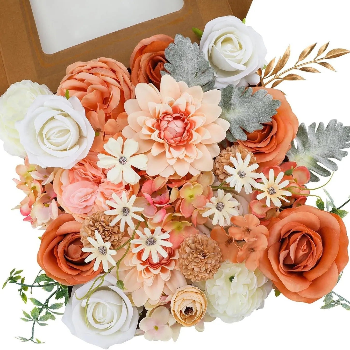 Silk flower wedding simulation box flower for layout planning in a selection of colours.