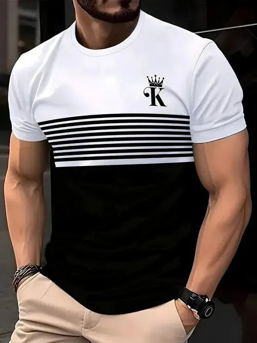 Men's loose fit short sleeve polyester t-shirt shown in available colours: black, gray, white, dark red.