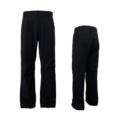Men's straight leg casual trousers in army green with a mid waist and elasticated back.