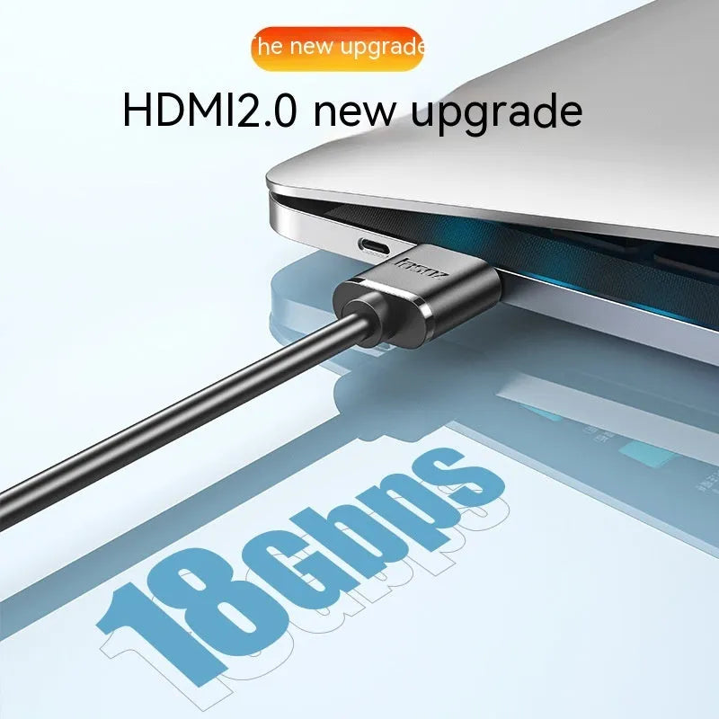 HDMI cable with gold-plated connectors and thin flexible black cable available in multiple lengths