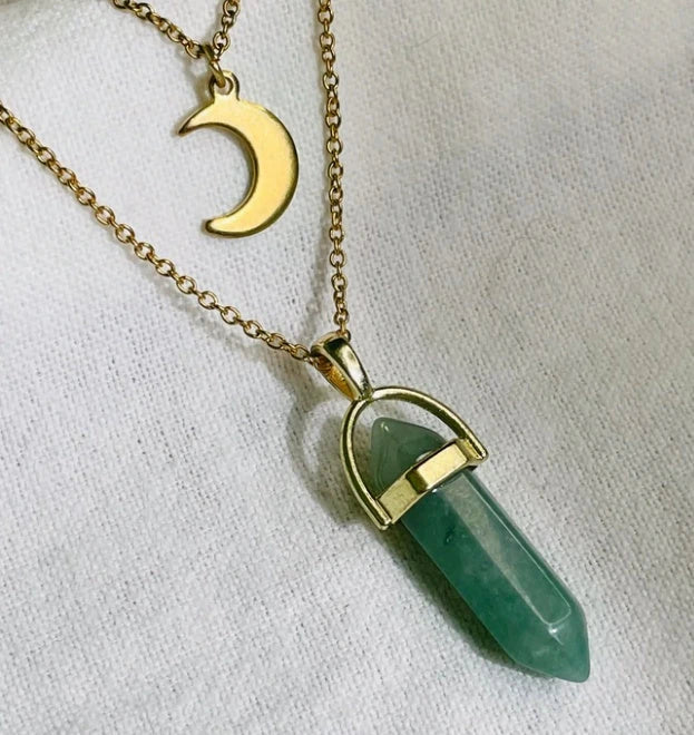Elegant hexagonal pendant with a captivating moon-inspired design, crafted with premium alloy and a lustrous finish.