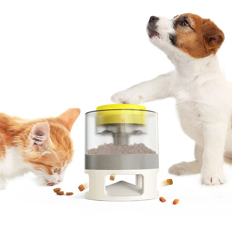 Clever Canine Feeder - Innovative Slow-Paced Mealtime Fun for Pets with Randomized Food Dispenser, Anti-Slip Design, and Suction Cup Stability