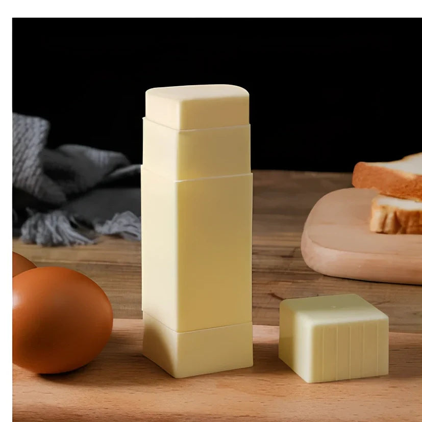 White polypropylene butter applicator box holding 6x6x3cm stick for kitchen use, temperature resistant -20°C to 140°C
