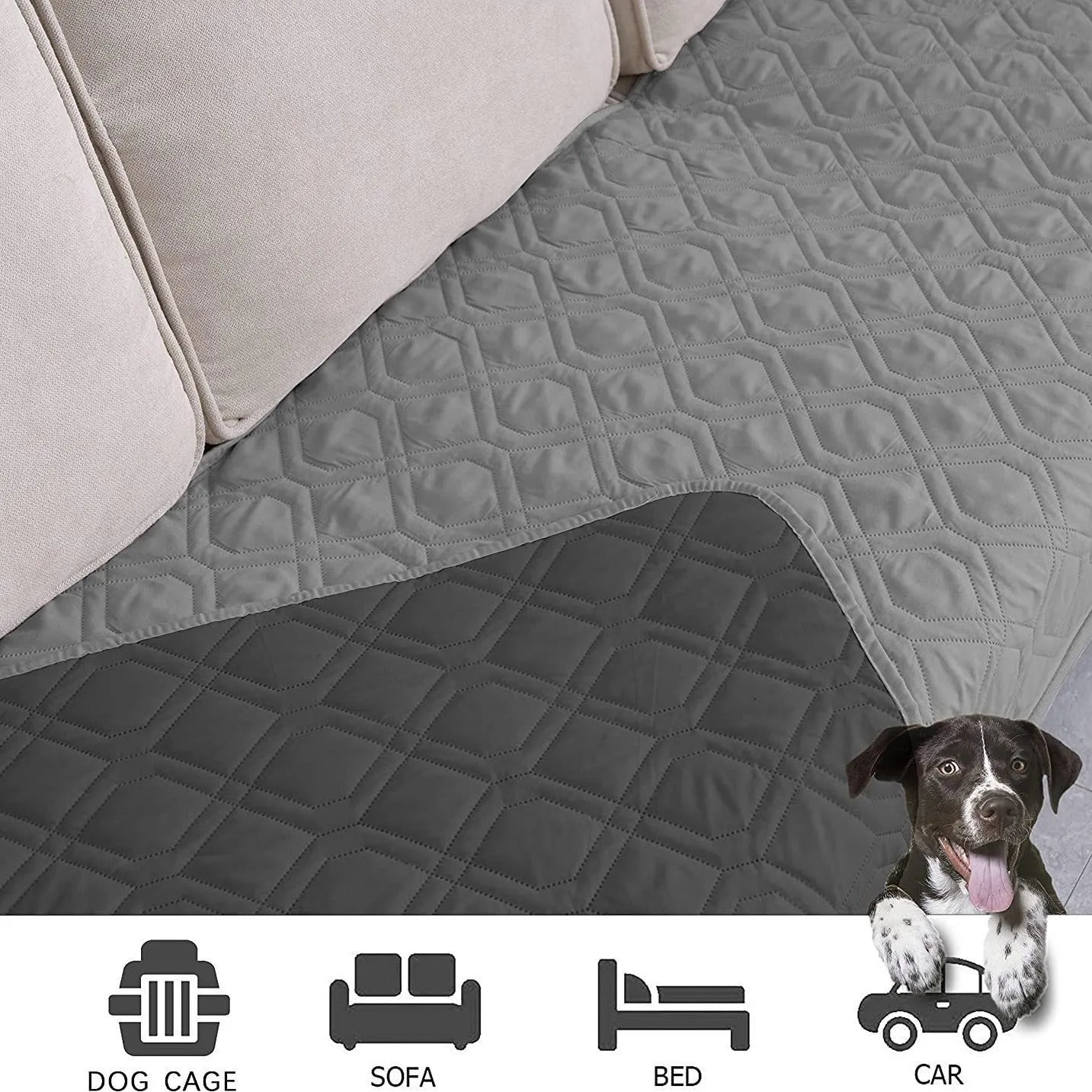 Reversible dog blanket sofa cover in assorted colours protecting furniture