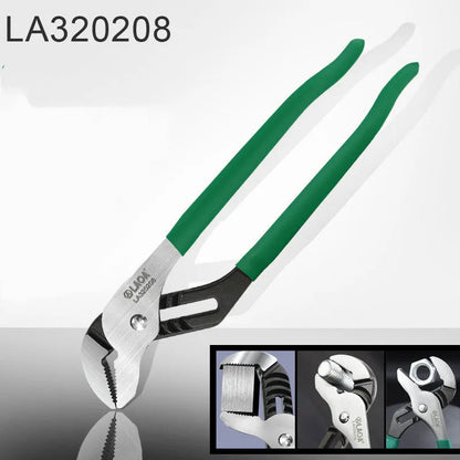 CR-V steel adjustable water pipe wrench with multi-gear jaw adjustment in professional tool setting