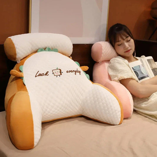 A cozy lumbar support cushion with a soft, breathable design for comfortable back and posture support