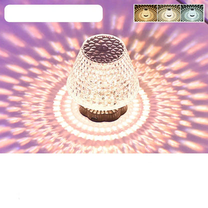 Diamond Crystal USB Touch Sensor Table Lamp with elegant design and 3-way dimming
