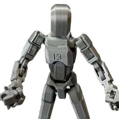 Customizable 3D printed multi-jointed action figure robot toy in various vibrant colors