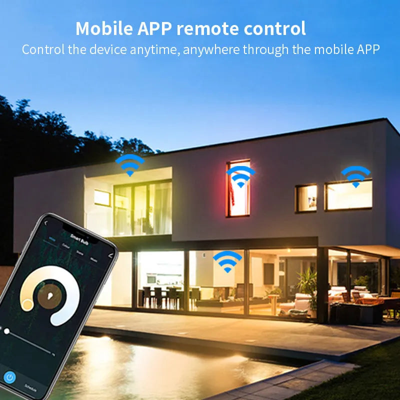 A white GU10 smart LED spotlight bulb with RGBCCT colour and Wi-Fi connectivity.