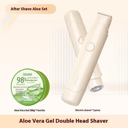 Electric hair trimmer unisex rechargeable wet and dry body hair removal device in apricot or gradient pink