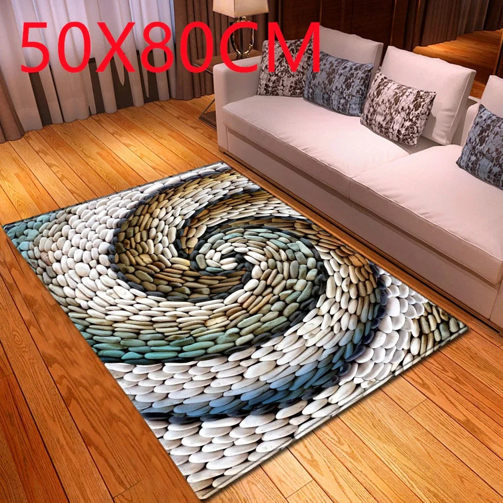 Polyester marble pattern carpet in 121.9x160cm and 50x80cm sizes for floor protection