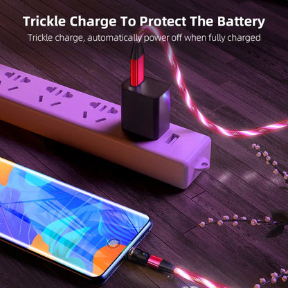 540 Rotate Luminous Magnetic Cable with LED lights and fast charging