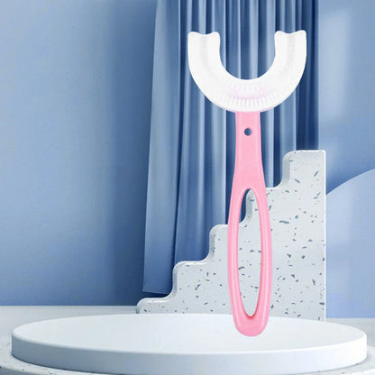 U-Shaped Soft Rubber Toothbrushes for Kids in Vibrant Colors
