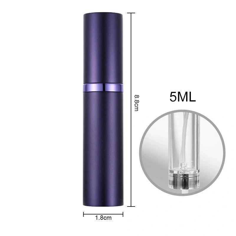 Compact perfume vaporizer in various colours with leak-proof design