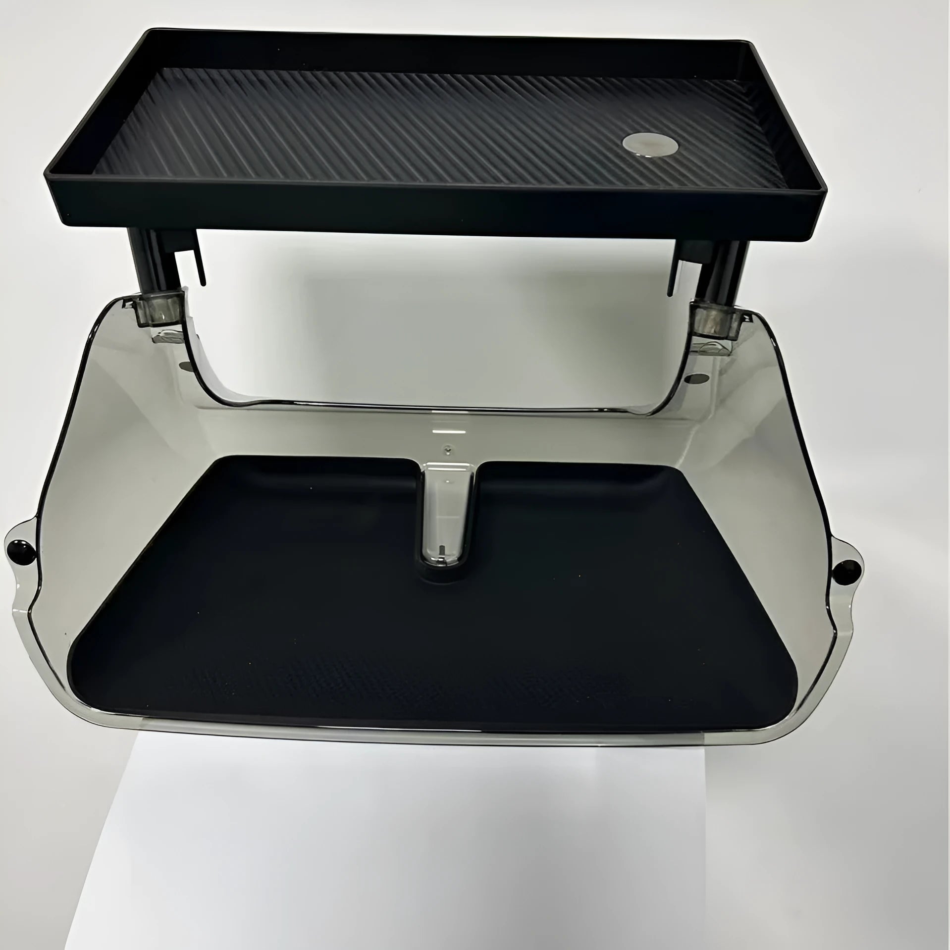 Tesla Model 3 and Y ETC storage box in Black mounted under vehicle touchscreen