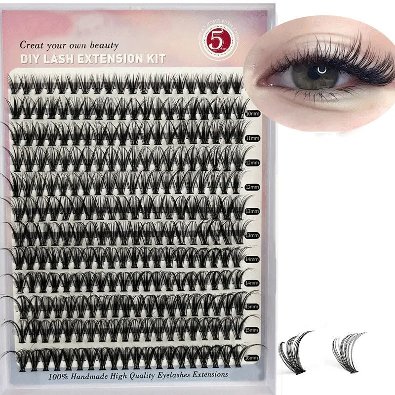 DIY mixed pack of 30D and 40D false cluster eyelashes with tweezers