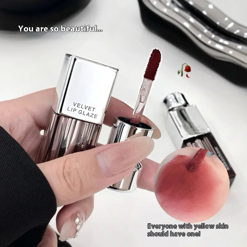 Matte soft mist lipstick in six velvet shades including cream smoked apricot and cherry frost