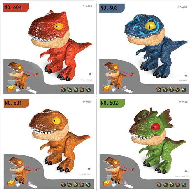 Transformative dinosaur-themed stationery set with movable joints and integrated school supplies