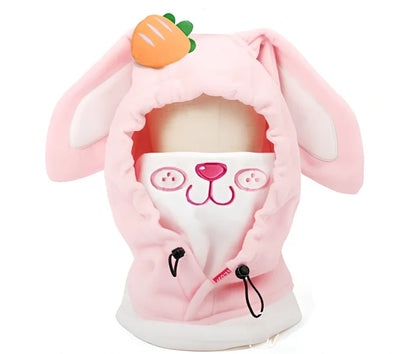 Ski helmet cover with cartoon animal designs including brown bear and white bear patterns for winter sports
