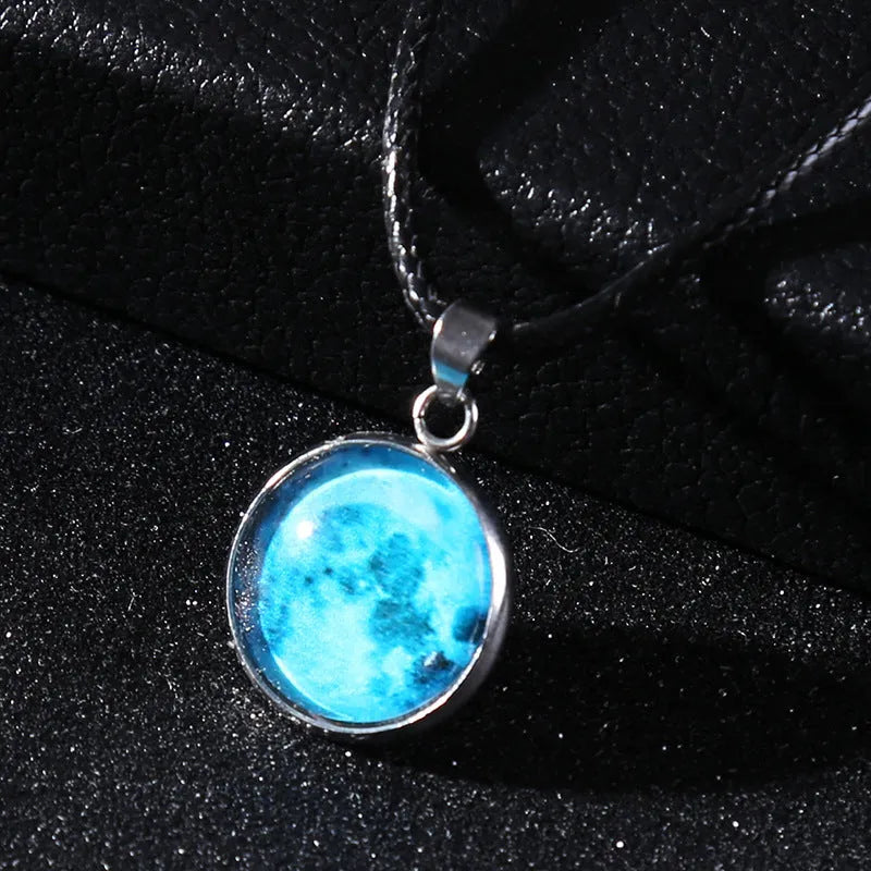 Time Stone luminous alloy necklace with constellation pendant and adjustable chain in various colours