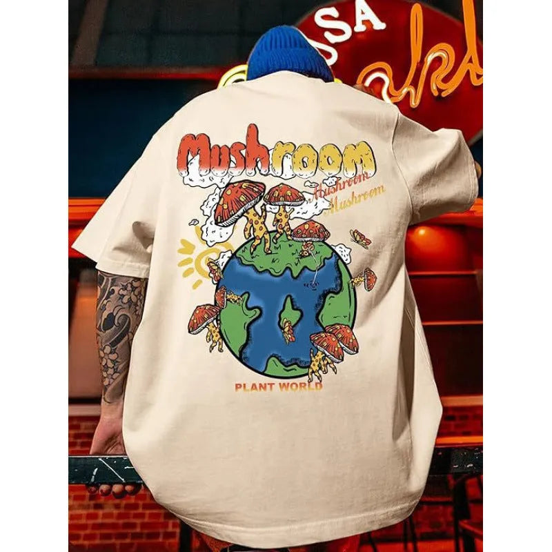 A man wearing a printed short-sleeve polyester sports T-shirt, showing the digital pattern design.