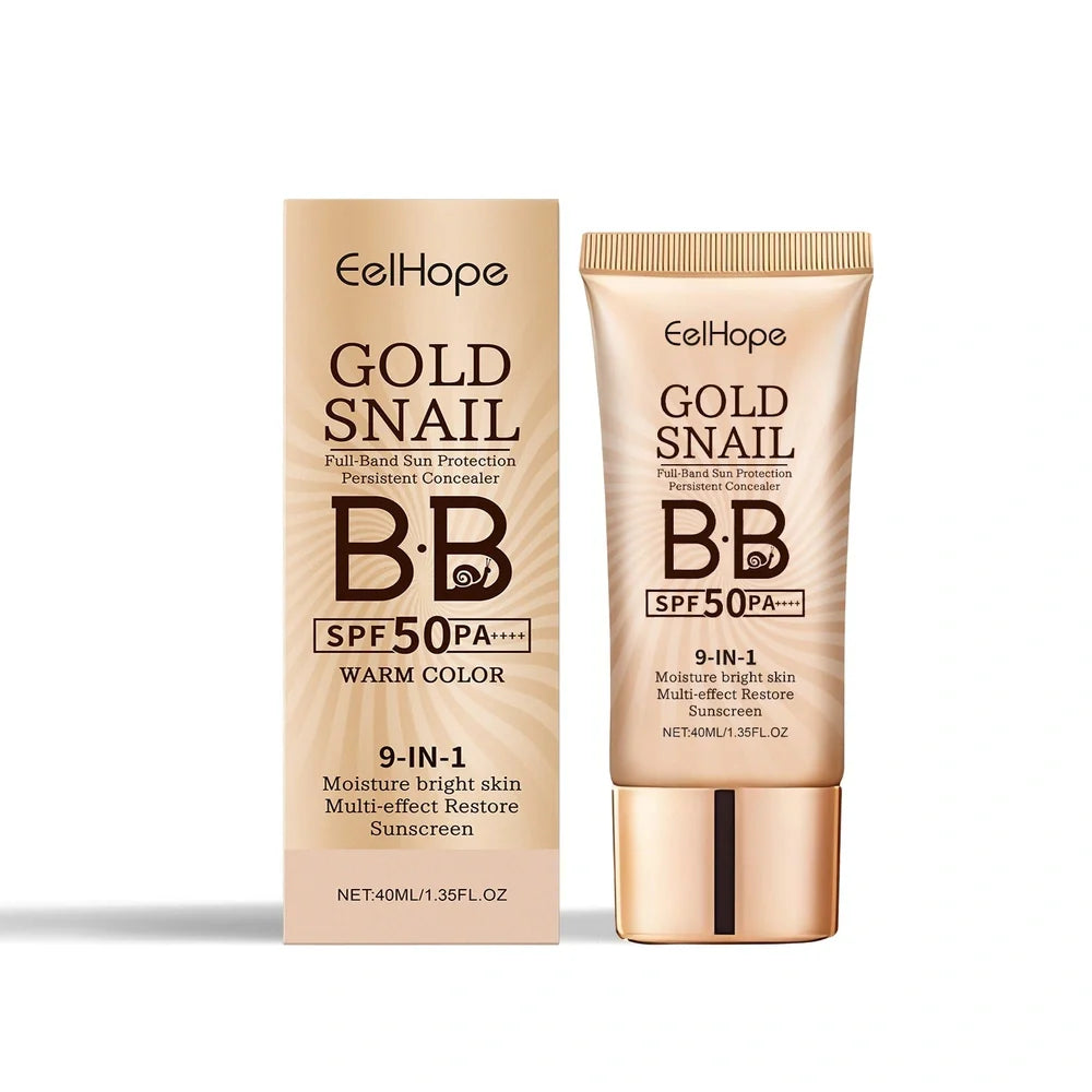 Golden Snail Sunscreen BB Cream tube showing 40ml volume with SPF 50+ PA++++ protection label