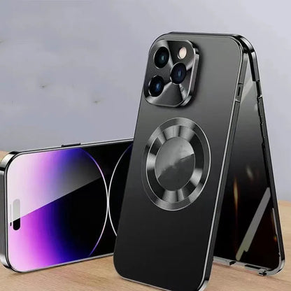 Magnetic iPhone case with metal clip in black, blue, gold, purple or silver colours