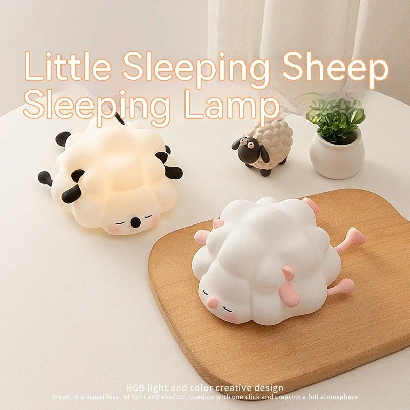Adorable sheep-themed LED night light with adjustable brightness and 30-minute auto-off timer for kids' bedrooms