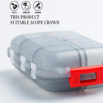 10-Grid Moisture-Proof Travel Pill Organizer in various colors