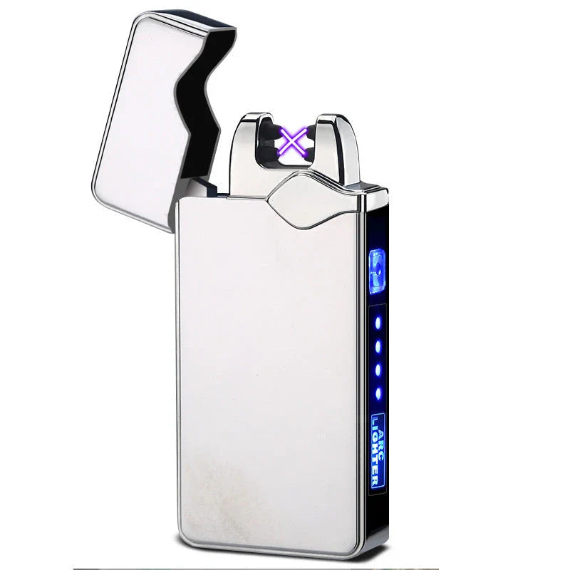A premium, fingerprint-activated lighter with a sleek, ice-plated zinc alloy body for modern British consumers