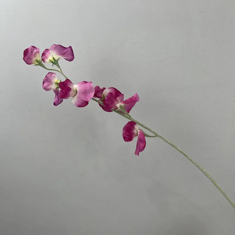 Purple flocked silk artificial fragrant pea flower standing 63cm tall