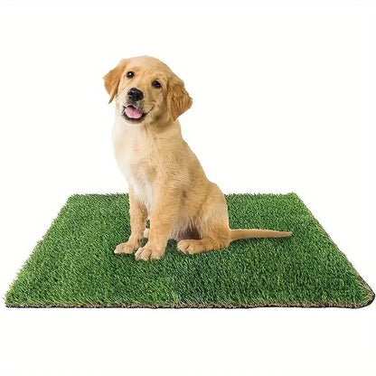 Artificial grass dog toilet training mat with drainage base tray