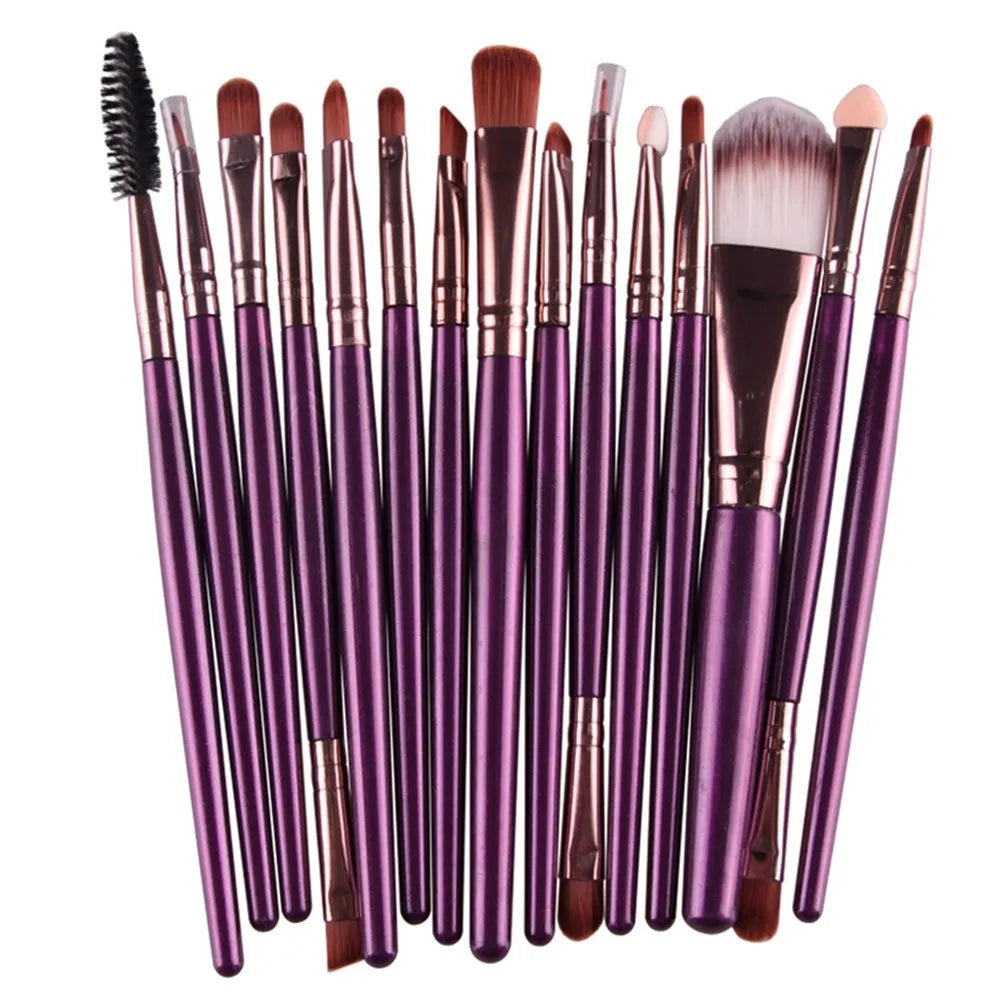 MAANGE 18-piece make-up and brush set with fan-shaped tools for blending and application
