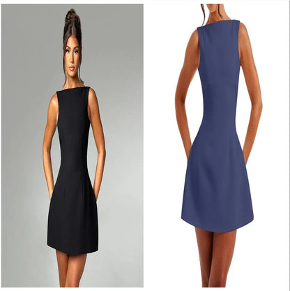 Alluring backless mini dress in sleek and stylish summer designs with a figure-flattering fit and range of chic color options