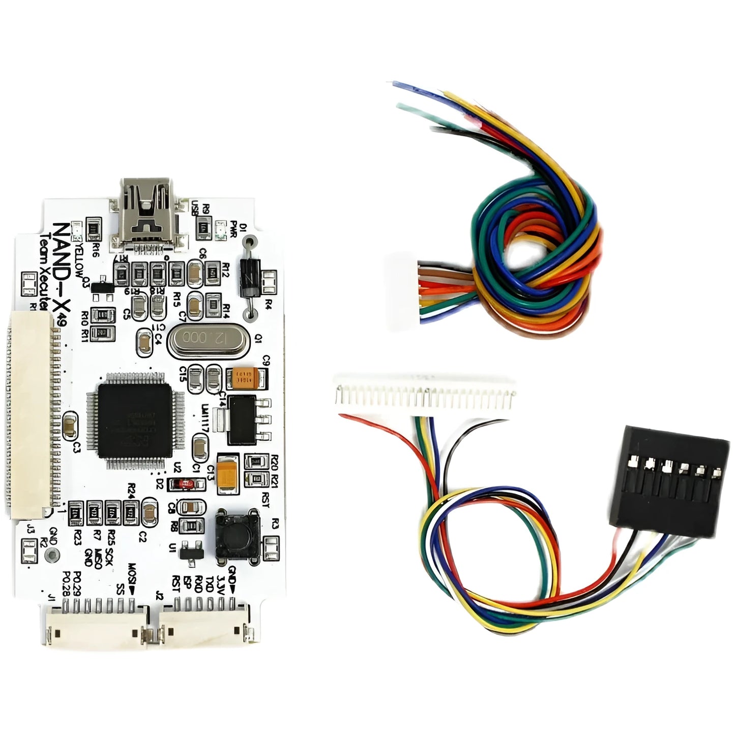 Xbox 360 NAND-X chip installation tool kit with three pieces and USB connector