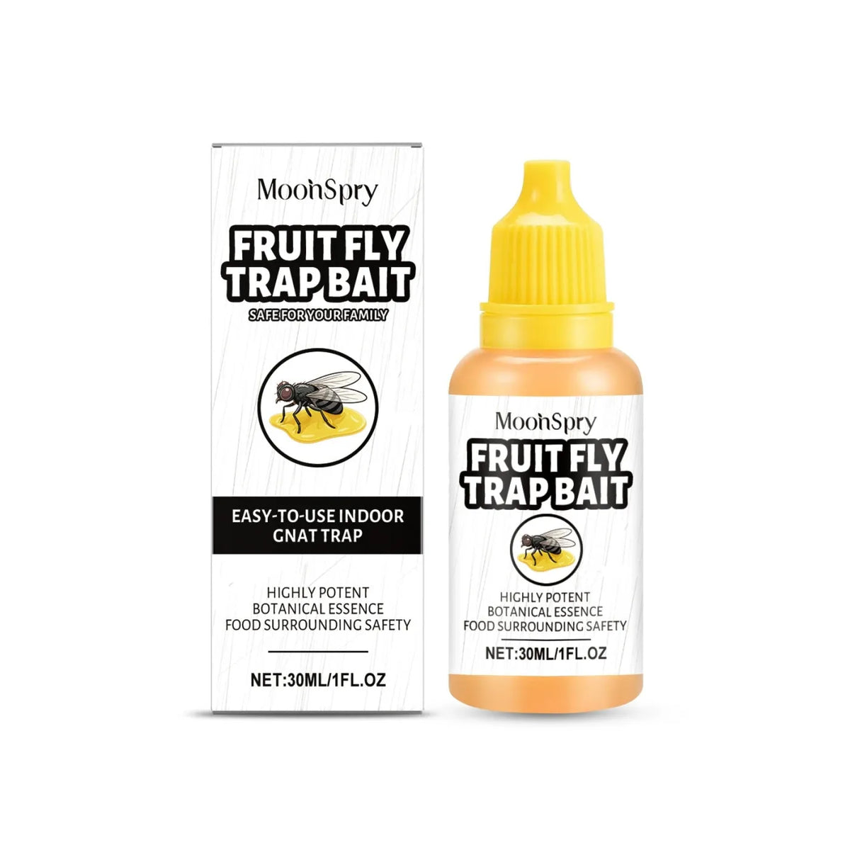 30ml fruit fly trap bait bottle with liquid attractant containing fructose and sorbitol for Drosophila control