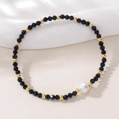 Natural stone geometric ellipse bracelet in various colour options