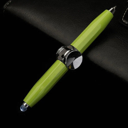 Versatile LED-powered gyro ballpoint pen with a mesmerizing spinner for stress relief and improved productivity