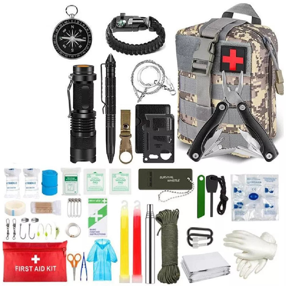 Standby Self-defense Supplies First Aid Kit with comprehensive emergency tools and medical supplies