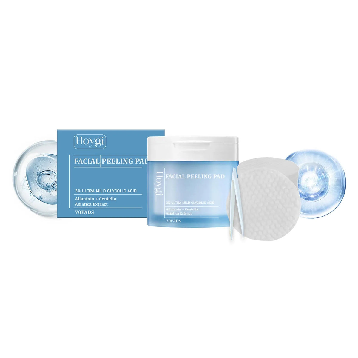 Pack of 70 salicylate toner gasket cotton pads with tweezers for skincare