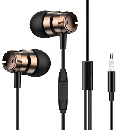 Metal turbo in-ear headphones with 3.5mm plug and built-in microphone in various colours